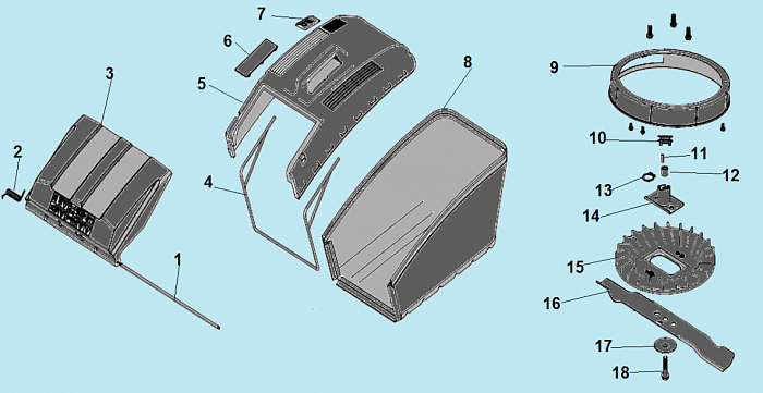 5 ТРАВОСБОРНИК - НОЖ Газонокосилка CHAMPION LM4840